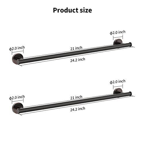 2 Pieces Oil Rubbed Bronze Towel Bar Set (Oil Rubbed Bronze / 24inch)