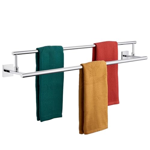 Towel Holder Polished Chrome 36 Inch Bathroom Double Bath Towel Bars Kitchen Rack Wall Mounted Stainless Steel B5009CH (Polished Chrome / 36-Inch)