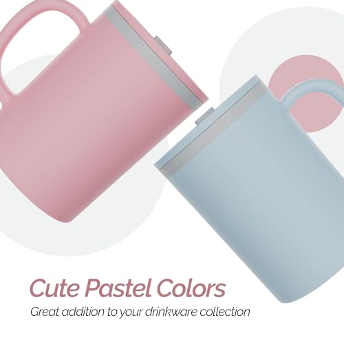 Iconic Desk Mug 16 Oz (Light Blue/Pink)
