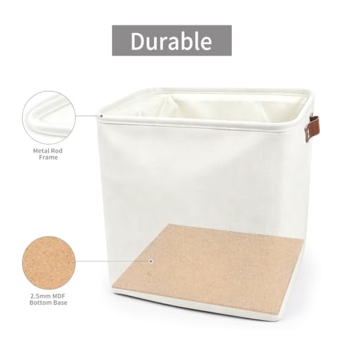 13x13 Cube Storage Bins (Full Off-White / Cube - 13"x13"x13")