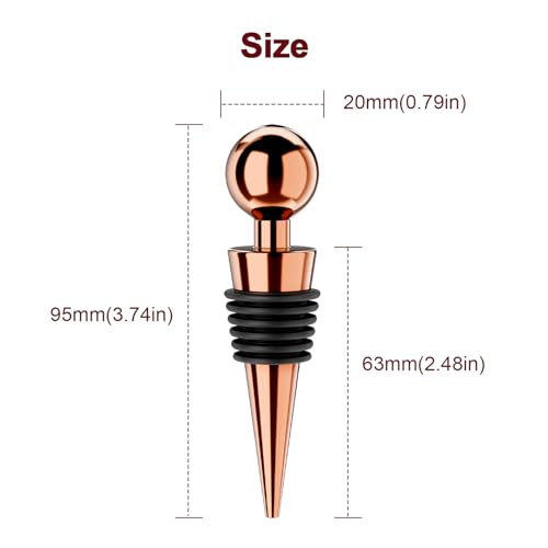 Wine Stoppers for Wine Bottles 3Pcs Vacuum Wine Bottle Stopper with Silicone Reusable Wine Corks (3 Count)