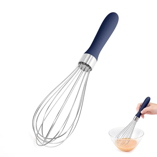 18 8 Stainless Steel Balloon Whisk for Cooking (S / Navy Blue)