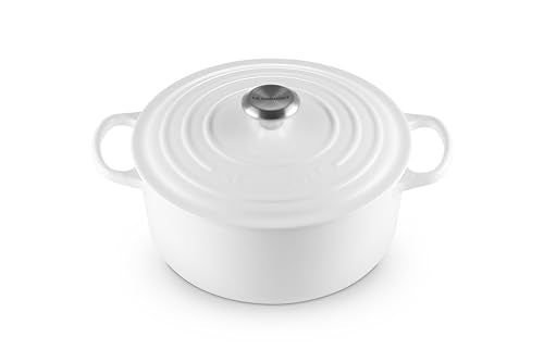 Enameled Cast Iron Round Dutch Oven (White / 5.5 Qt)
