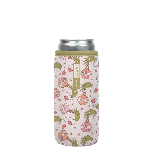 CanSok Sleeve for Beer & Soda Insulated Neoprene Cover (Jingle Smells / 12oz Slim Can Sleeve)
