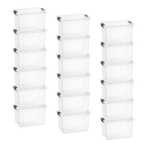 4.75 Quart Clear Plastic Storage Boxes with Lids (4.7 Quart)