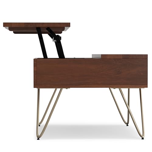 Hunter 36" Wide Solid Mango Wood Coffee Table in Brown (Lift Top Coffee Table / 36 inch / Umber Brown)