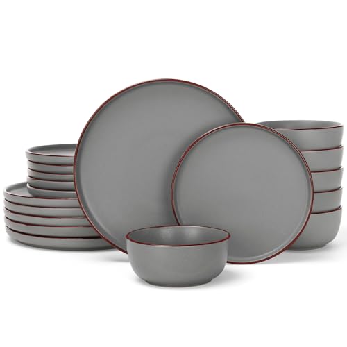 Mercury 18 Piece Stoneware Dinnerware Set (Dark Gray / Service for 6 (Standard Dinner Set))
