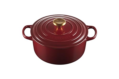 Enameled Cast Iron Round Dutch Oven (Garnet / 4.5 Qt)
