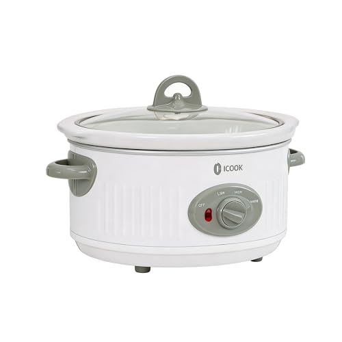 4.0 Quart Slow Cooker with Ceramic Nonstick Coating (Ivory White / 4 Quarts)