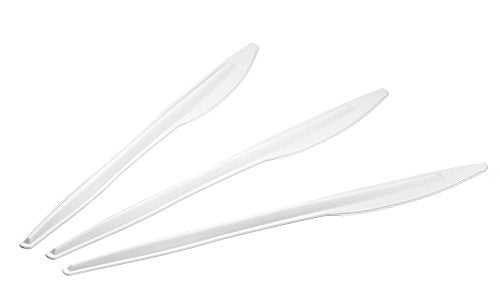 Plastic Knives White Heavy Duty Disposable Cutlery (1 Case Knives (1000))