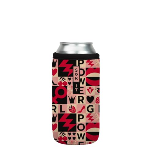 CanSok Sleeve for Beer & Soda Insulated Neoprene Cover (Girl Power / 16oz Can Sleeve)