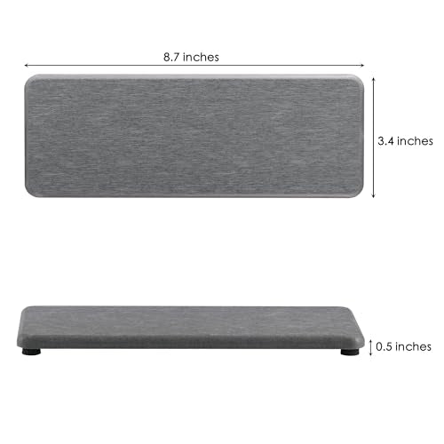2Pcs Stone Soap Trays Water Absorbing Diatomite Coaster (Gray / 8.7" x 3.2")