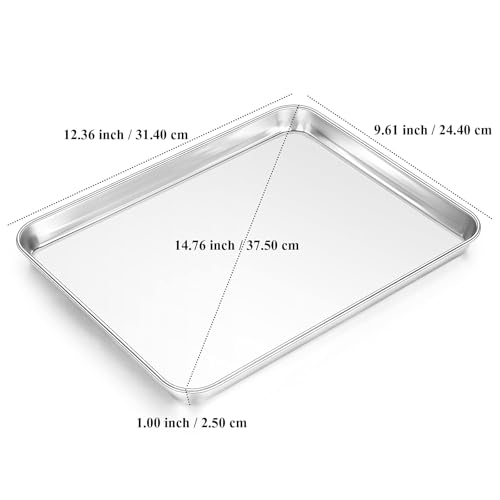 Baking Sheet Yododo Stainless Steel Baking Pans Tray Cookie Sheet Toaster Oven Tray Pan Cookie Pan