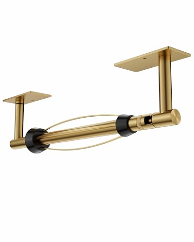 Gold Paper Towel Holder Under Cabinet with Damping Self Adhesive (Gold / One Hand Tear Holder)