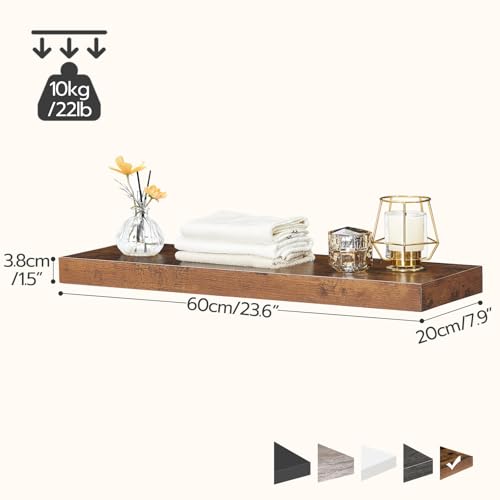 Floating Shelves for Wall (Rustic Brown / 23.6 Inches)