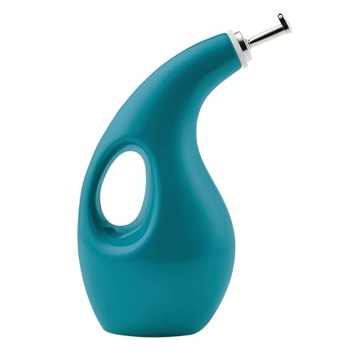 Ceramics EVOO Oil and Vinegar Dispensing Bottle (Turquoise / 24 Ounces)