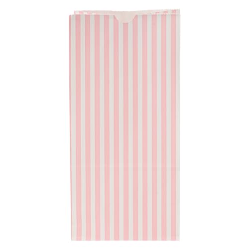 Pink And White Stripe Paper Bag (8 lb / Pink & White)