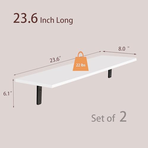 Long Wall Shelves (White / 23.6 Inch)