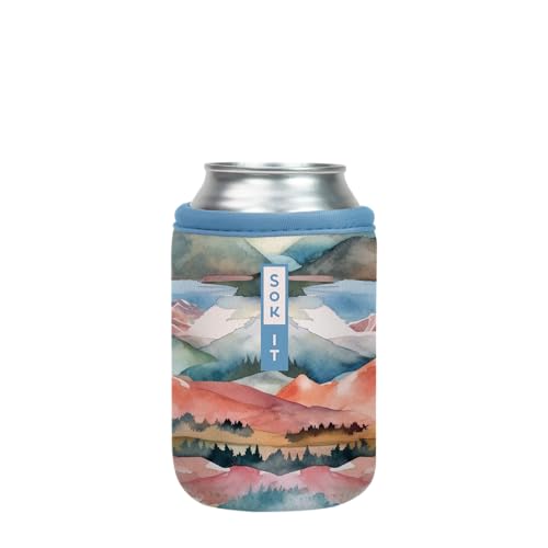 CanSok Sleeve for Beer & Soda Insulated Neoprene Cover (Wanderlust Wonders / 12oz Can Sleeve)