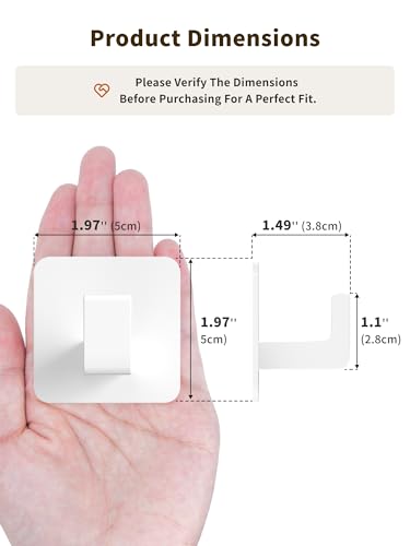 Square Self Adhesive Towel Hooks (White / 2 Pack)