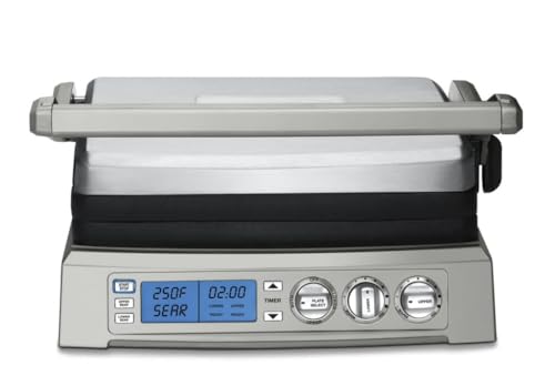 6-in-1 Elite Griddler, Electric Grill, Griddle & Top Melt, 500°F Temperature Sear Function, LCD Screen, Dishwasher-Safe Cooking Plates, GR-300WSP1, Stainless Steel (Elite)