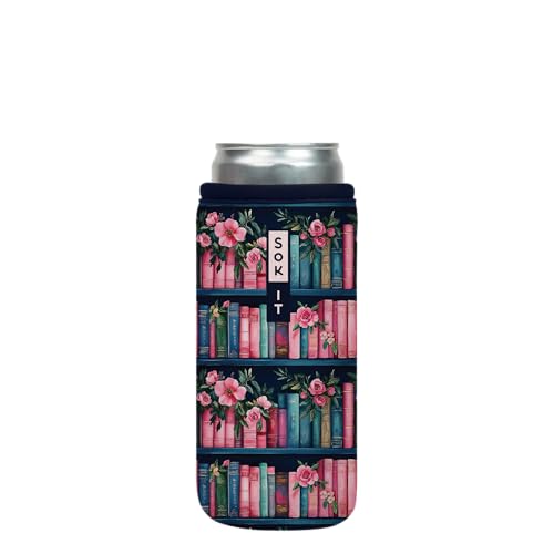 CanSok Sleeve for Beer & Soda Insulated Neoprene Cover (Booked for the Afternoon / 12oz Slim Can Sleeve)