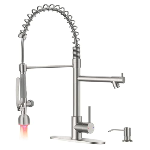 Commercial Kitchen Faucets with Pull Down Sprayer Brushed Nickel (Nickel)