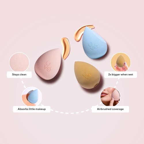 PURE Halo Makeup Blender Sponge (1 Count (Pack of 1) / Yellow (Halo))