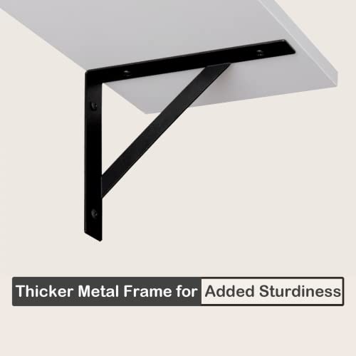 Wall Shelves 23.6" Long Floating Shelves with Metal Brackets (White / 23.6 Inch)