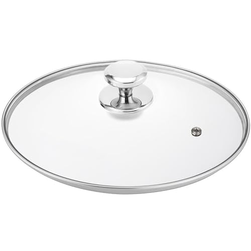 Glass Lid for 10.25 Inch Stainless Steel Cast Iron Skillets Frying Pans (10.25" / Stainless Steel Rim & Handle)