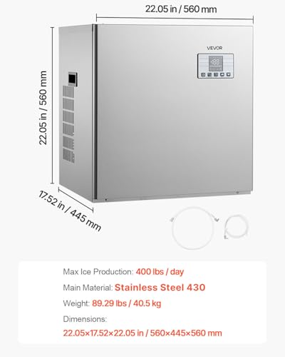 Commercial Ice Maker Machine (22.05 x 17.52 x 22.05 in)