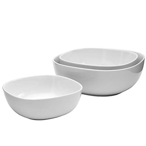 Denmark White Porcelain Chip Resistant Scratch Resistant Commercial Grade Serveware (3 PC ROUND SERVING BOWL)