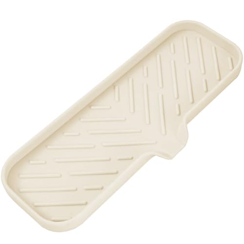 Silicone Soap Dish with Drain Spout (Tapioca / L(12"×4"))