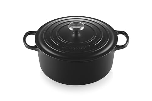 Enameled Cast Iron Round Dutch Oven (Licorice / 7.25 Qt)