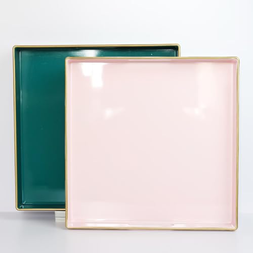 Pink Decorative Serving Tray with Handles (Dl006r)