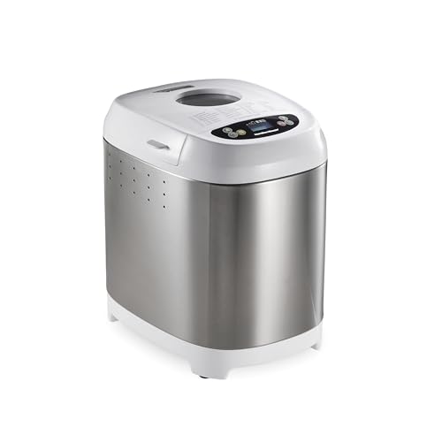 Digital Bread Maker Machine With Delay Start (White and Stainless Steel)