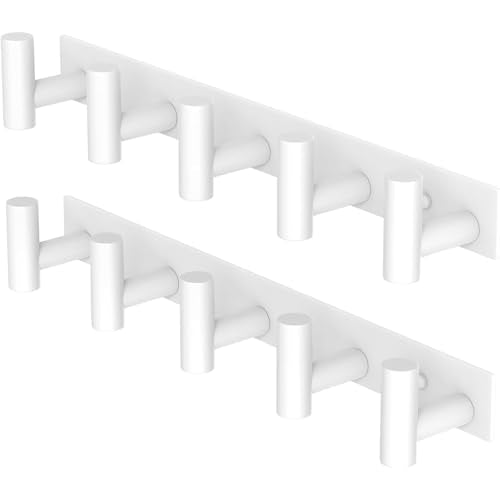 2 Pack White Wall (White / 5 "T" Hooks, 2PACK)