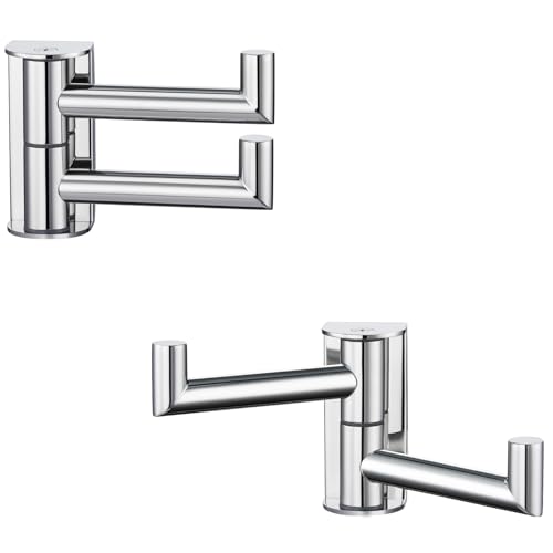 Swivel Wall Hooks with 2 Arm (2 Pack / Polished Chrome)