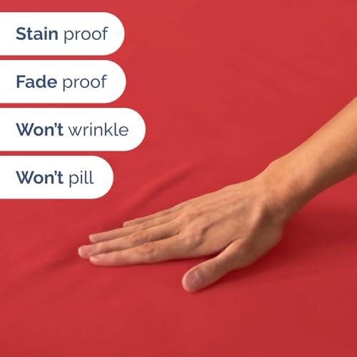 Short Queen Size 4 Piece Bed Sheet Set (27 - Red / Short Queen)