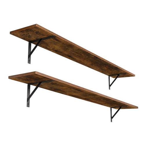 Long Wall Shelves (Rustic Brown / 55.1 Inch)