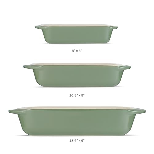 Mae 3 Pc Ceramic Porcelain Baking Pans Set (Cactus)