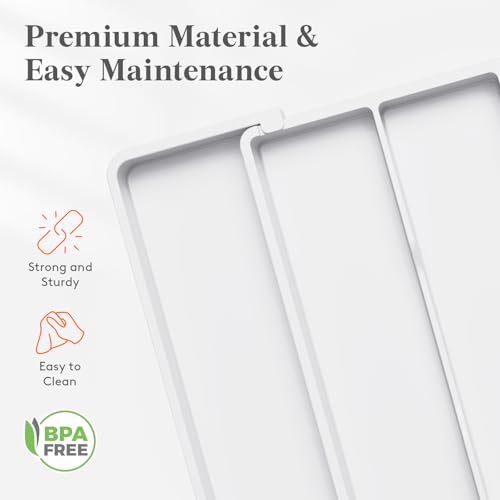 Utensil Organizer for Kitchen Drawers (White / Medium(11-18''W x 14''D))