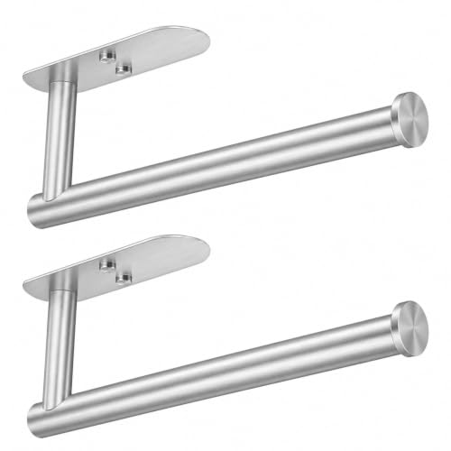 Adhesive Paper Towel Holder Under Cabinet Mount (Silvery / 2 Pack)