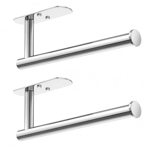 Self Adhesive Paper Towel Holder Under Cabinet Mount (Polished Chrome / 2 Pack)