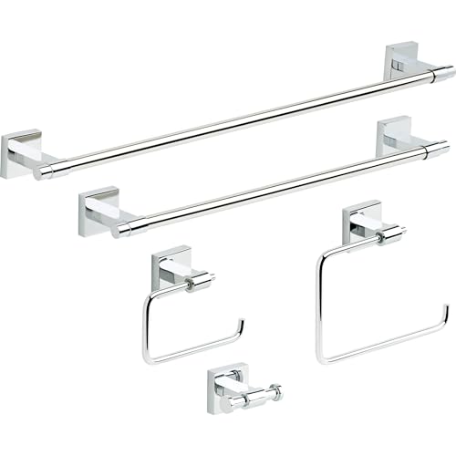 Maxted (1-Pack) 18" Towel Rack for Bathroom, Polished Chrome Towel Bar for Bathroom Wall Kitchen Towel Holder Rod Wall Mounted Bathroom Accessories MAX18-PC (18 inch / Polished Chrome)