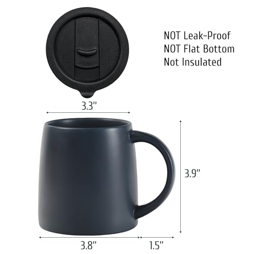 14 oz Ceramic Coffee Mug with Lid (Red)