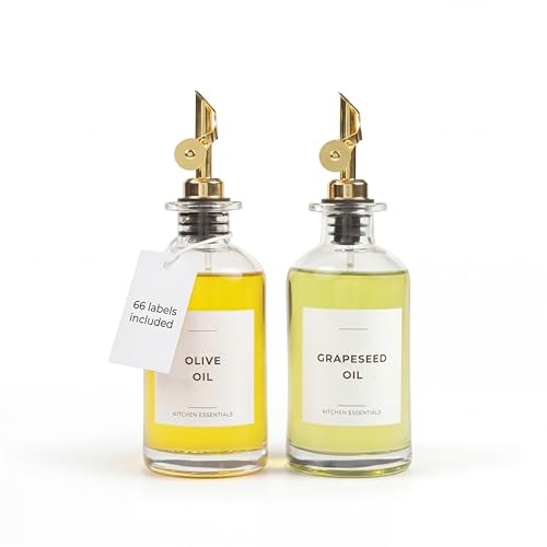 Oil Dispenser for Kitchen (11.8 fl oz (2-Pack) / Gold)
