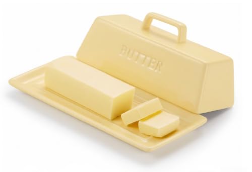 Ceramic Butter Dish with Lid (Yellow)