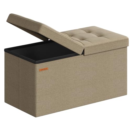 30 Inches Storage Ottoman (Camel Brown / 15"D x 30"W x 15"H (with Flipping Lid))