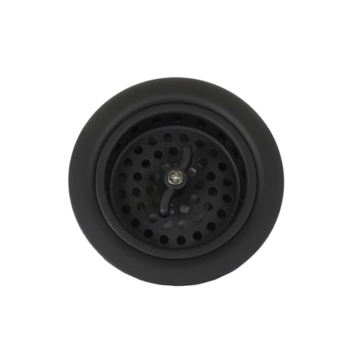 3.5" Sink Drain Assembly with Twist Lock Basket Strainer (Black)